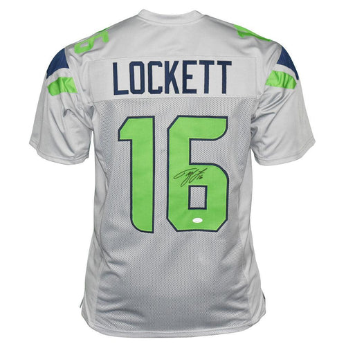 Tyler Lockett store Autographed Pro Style White football Jersey JSA