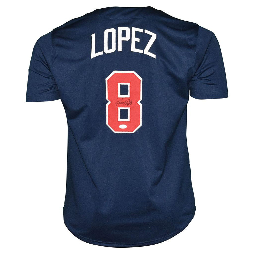 Javy Lopez Signed Atlanta Blue Baseball Jersey (JSA) — RSA