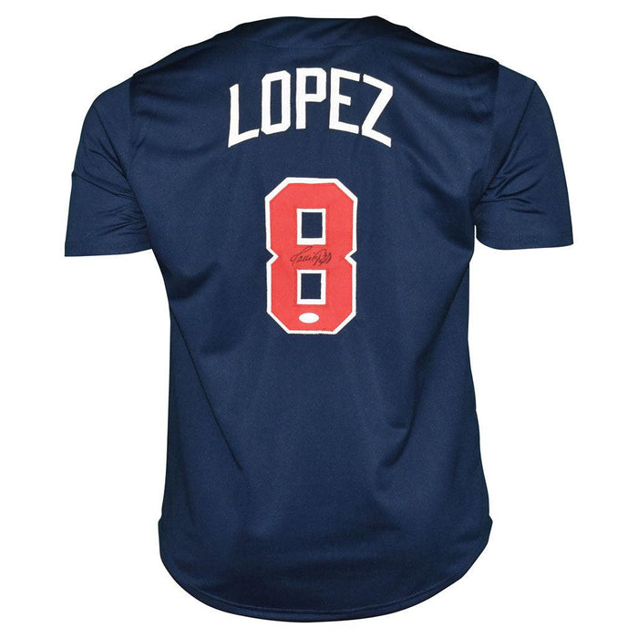 Javy Lopez Signed Atlanta Blue Baseball Jersey (JSA)