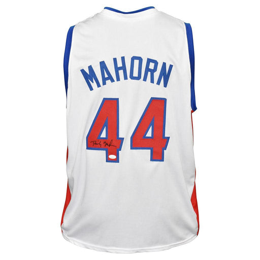 Rick Mahorn Signed Detroit White Basketball Jersey (JSA) - RSA