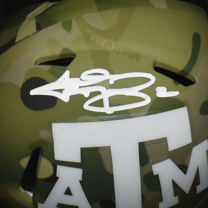 Johnny Manziel Signed Texas A&M Aggies Speed Mini Replica Camo Football Helmet (JSA) - RSA