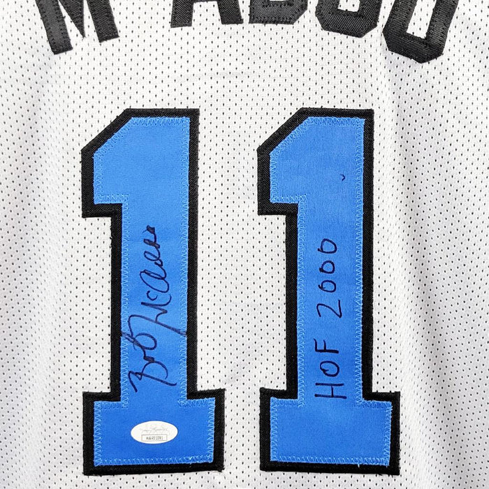 RSA Bob Mcadoo Signed HOF 2000 Inscription Buffalo Blue Photo Basketball Jersey (JSA)