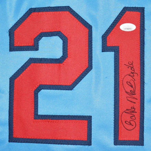 Bake McBride Signed St Louis Light Blue Baseball Jersey (JSA) - RSA