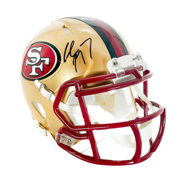 Christian McCaffrey Signed San Francisco 49ers Throwback 1996-08 Speed Mini Football Helmet (JSA) - RSA