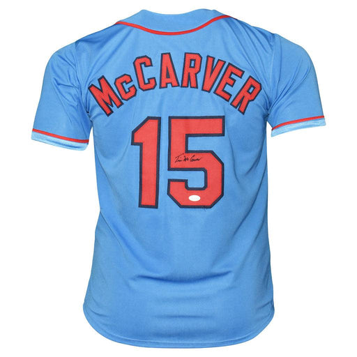 Tim McCarver Signed St Louis Blue Baseball Jersey (JSA) - RSA