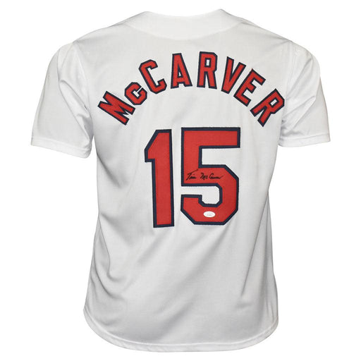 Tim McCarver Signed St Louis White Baseball Jersey (JSA) - RSA