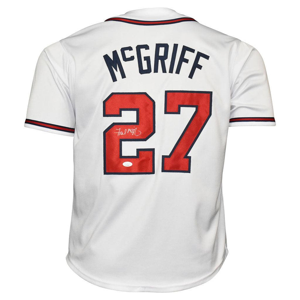 Atlanta Braves Fred McGriff Signed Pro Style White Jersey JSA Authenticated