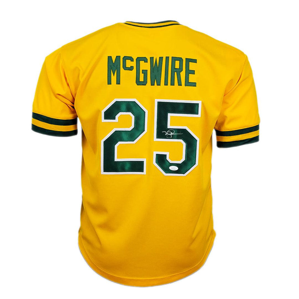Mark McGwire Signed Oakland Yellow Baseball Jersey (JSA) — RSA