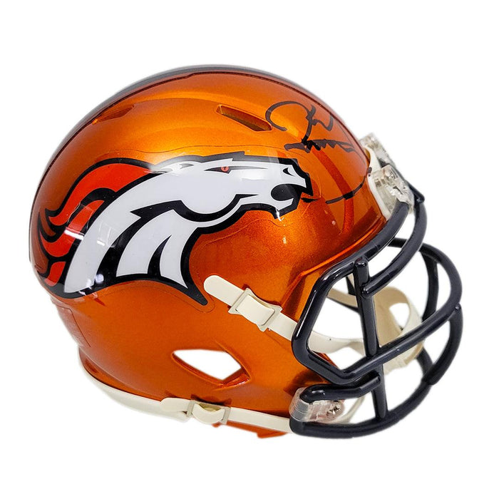 Karl Mecklenburg Autographed Signed Denver Broncos Flash Speed Mini  Football Helmet (JSA)