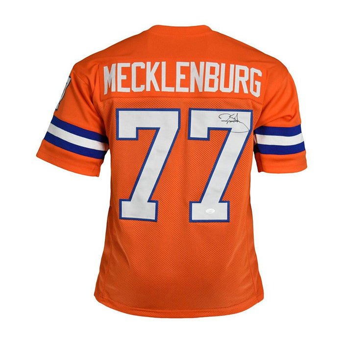 Karl Mecklenburg Signed Pro-Edition Orange Football Jersey (JSA)