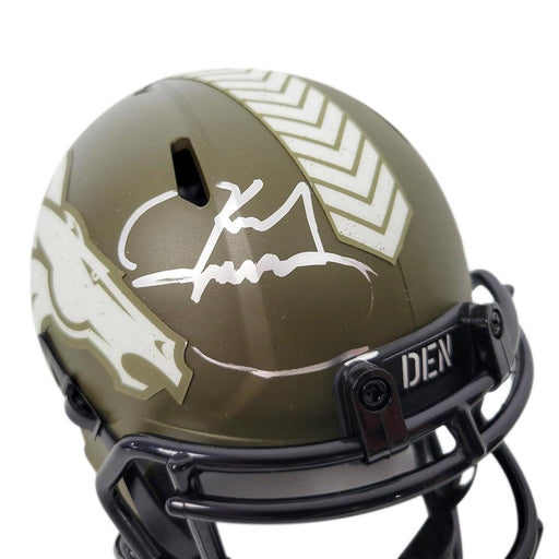 Karl Mecklenburg Signed Denver Broncos Salute to Service Speed Mini Football Helmet (JSA) - RSA