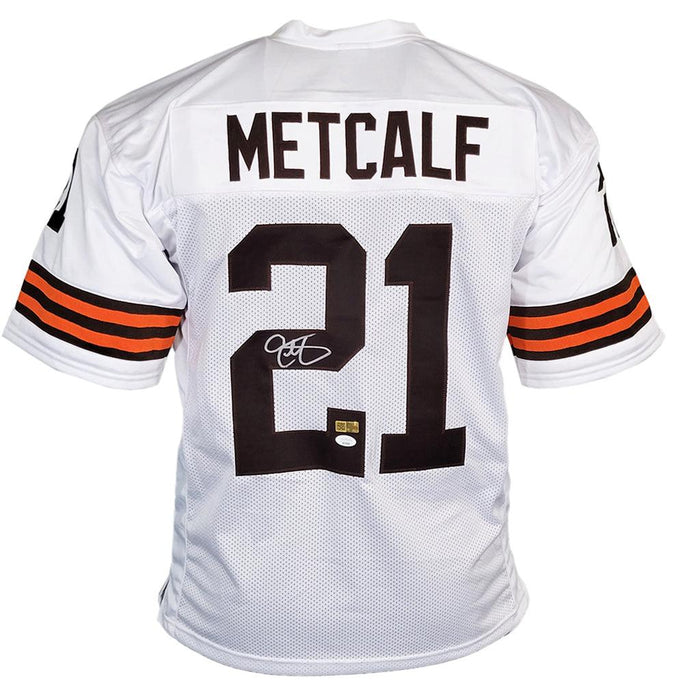 Eric Metcalf Signed Cleveland White Football Jersey (JSA) — RSA