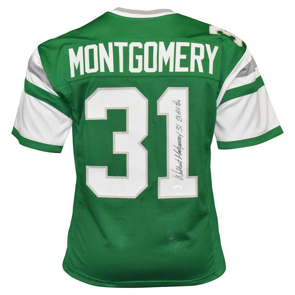RSA Wilbert Montgomery Signed 2x All Pro Inscription Philadelphia Green Football Jersey (JSA)