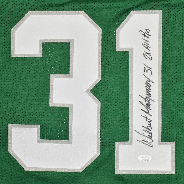 RSA Wilbert Montgomery Signed 2x All Pro Inscription Philadelphia Green Football Jersey (JSA)