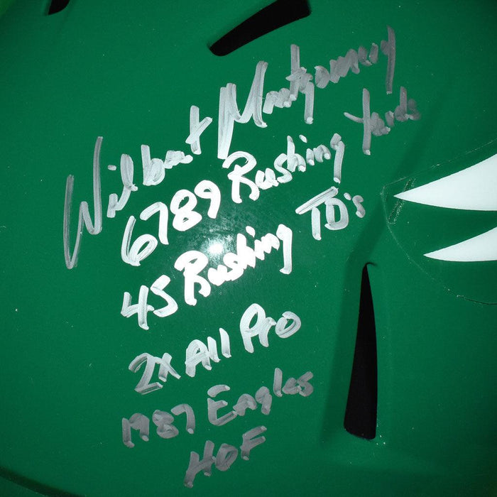 ShopRSA Wilbert Montgomery Signed 2x All Pro Inscription Philadelphia Green Football Jersey (JSA)