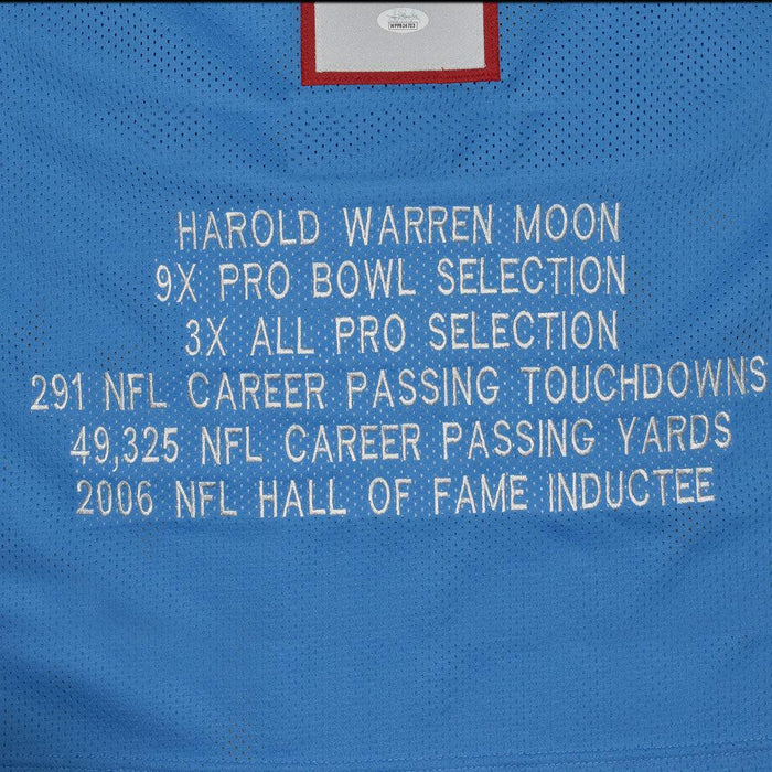 Houston Oilers Warren Moon Jersey Signed Autographed JSA Witness Blue HOF 06