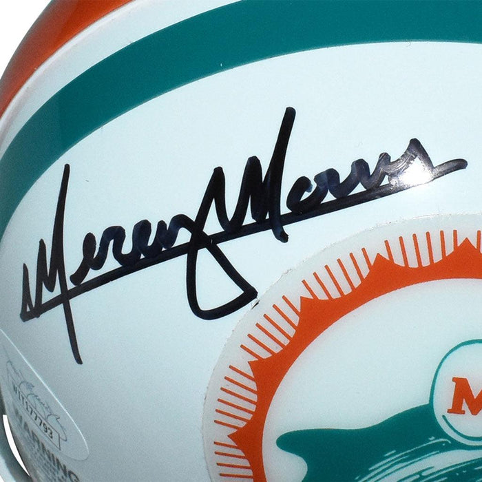 Mercury Morris 17-0 Autographed Miami Dolphins Mini Helmet (JSA