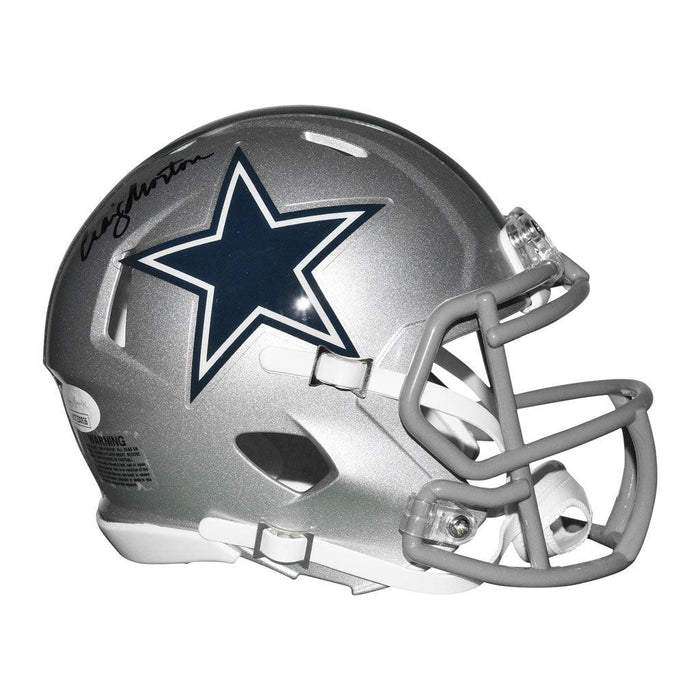 Craig Morton Signed Dallas Cowboys Speed Mini Replica Silver Football Helmet (JSA) - RSA