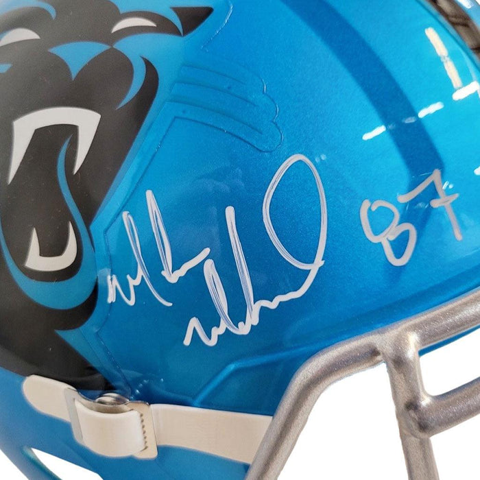 Muhsin Muhammad Signed Carolina Panthers Flash Speed Full-Size Replica Football Helmet (Beckett) - RSA