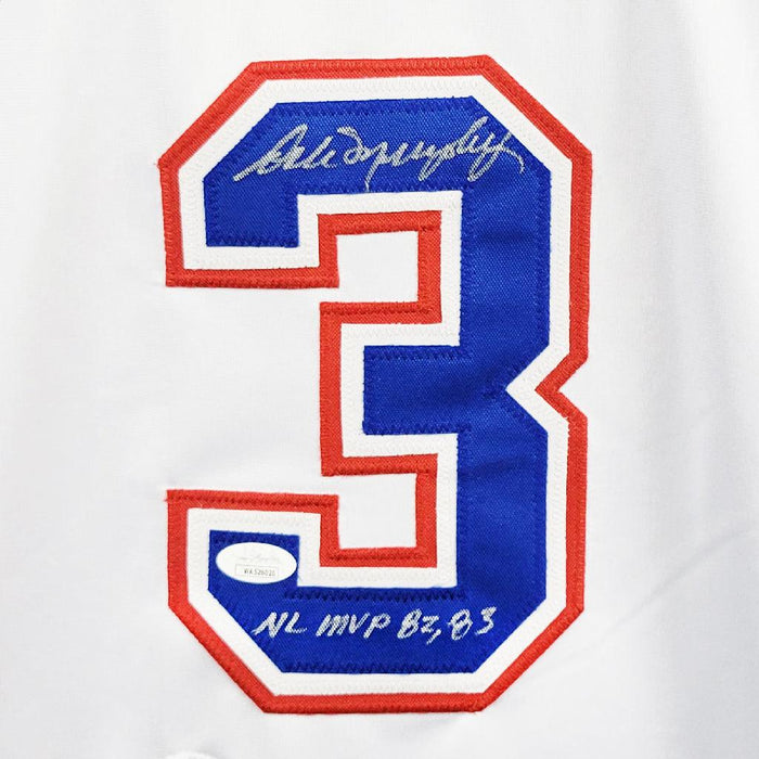 Dale Murphy Signed Atlanta Braves Custom Framed Blue Jersey with 82, 83 NL MVP Inscription