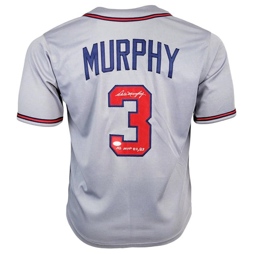 Dale Murphy Signed Atlanta Braves Custom Framed White Jersey with 82, 83 NL MVP Inscription