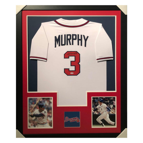 Dale Murphy Signed Atlanta White Custom Double-Suede Framed baseball J — RSA