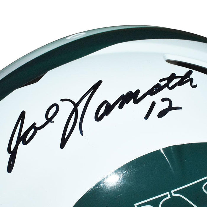 Joe Namath Signed And Inscribed Number 12 Inscription Helmet Authentic Jets Full Size Speed Helmet (JSA Witnessed) - RSA