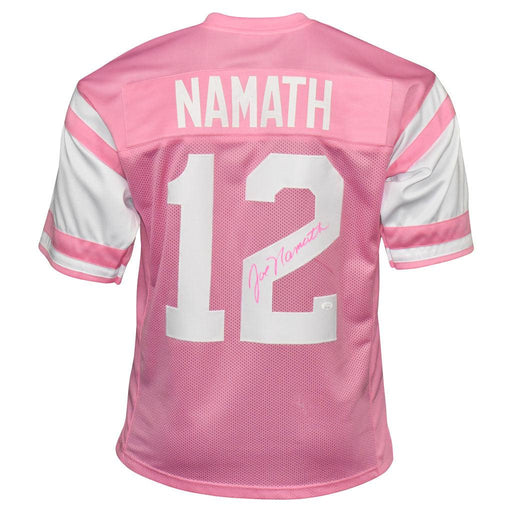 Joe Namath Signed Breast Cancer Awareness Jersey Pink and White Custom Jersey (JSA Witnessed) - RSA