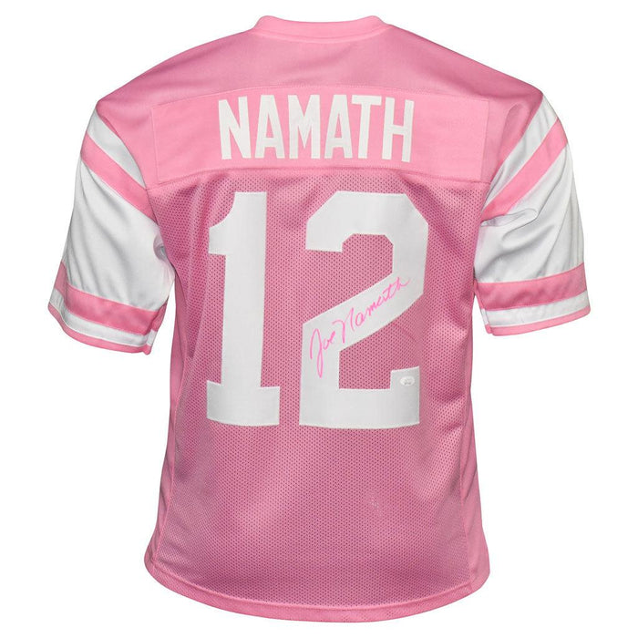 Joe Namath Signed Breast Cancer Awareness Jersey Pink and White Custom — RSA