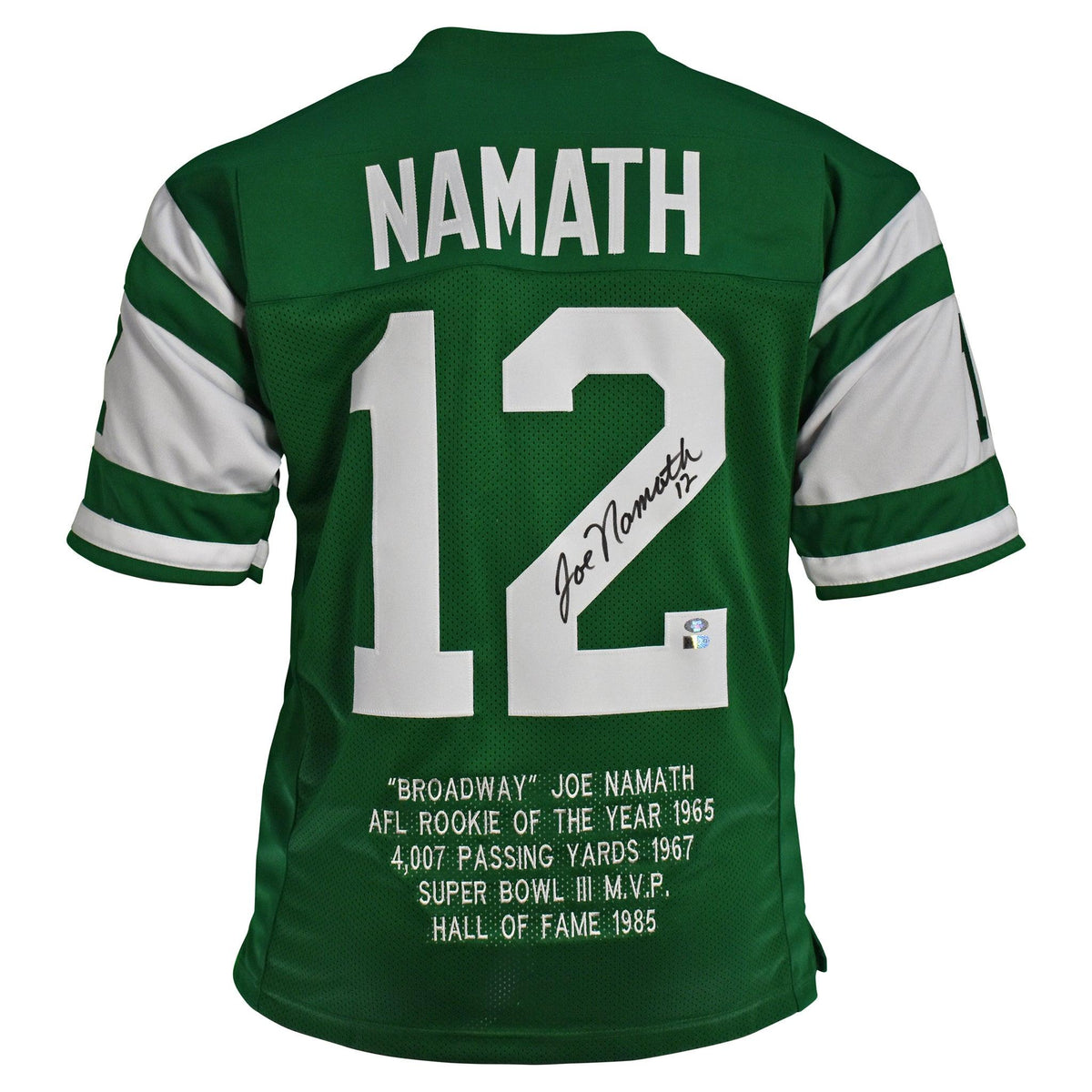 JOE NAMATH CUSTOM NEW YORK JETS W JERSEY BROADWAY JOE