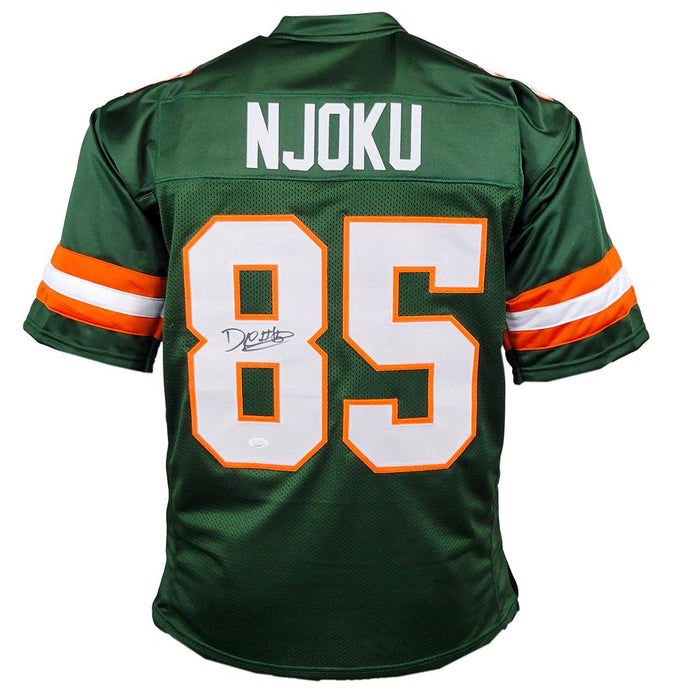 David Njoku Signed Miami College Green Football Jersey (JSA) — RSA