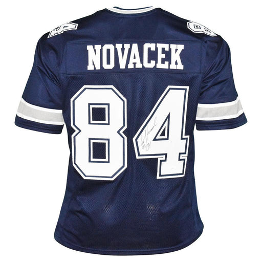 Jay Novacek Signed Dallas Blue Football Jersey (JSA) - RSA