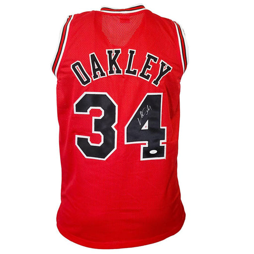 Charles Oakley Signed Chicago Red Basketball Jersey (JSA) - RSA