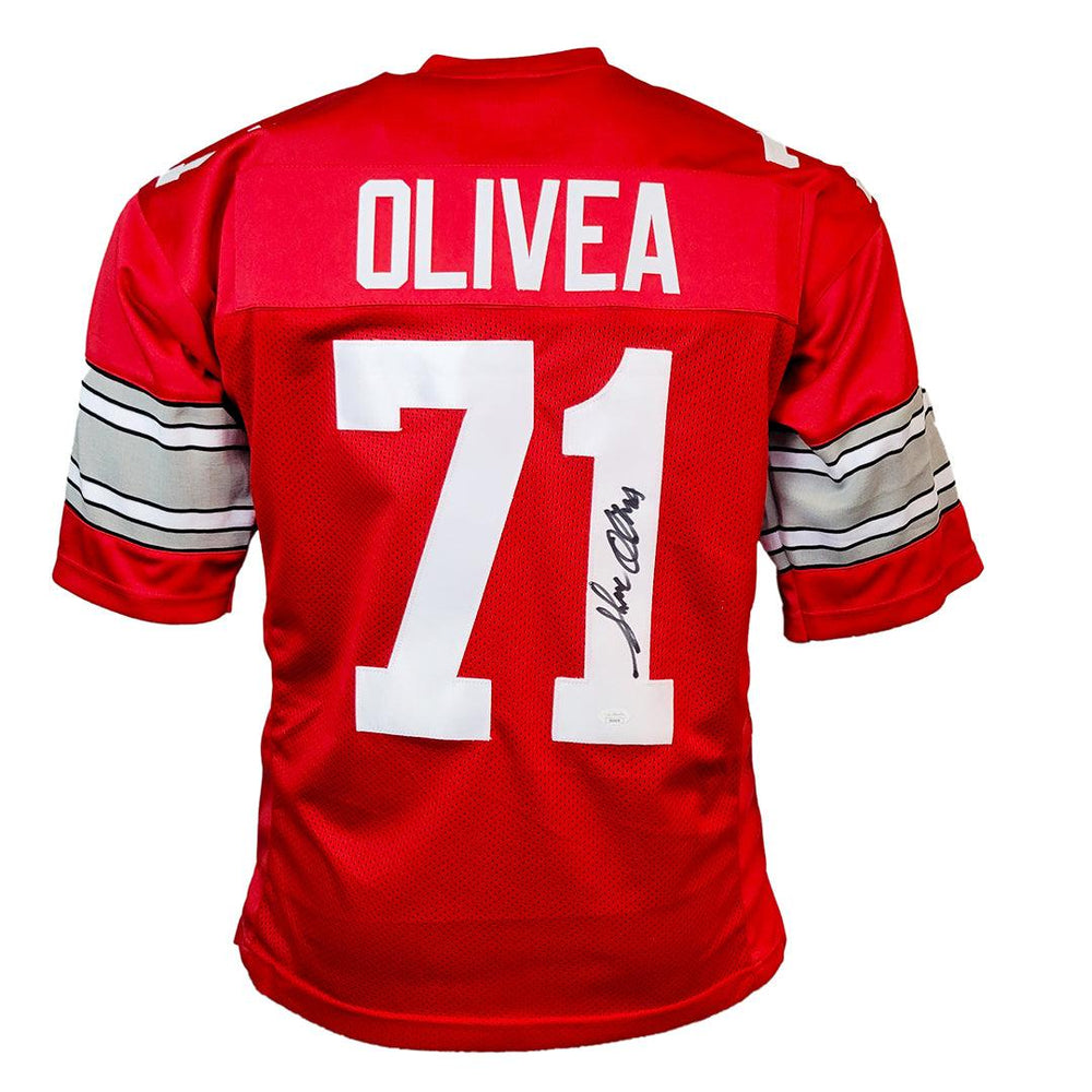 Shane Olivea Signed Ohio State Red Football Jersey (JSA) - RSA