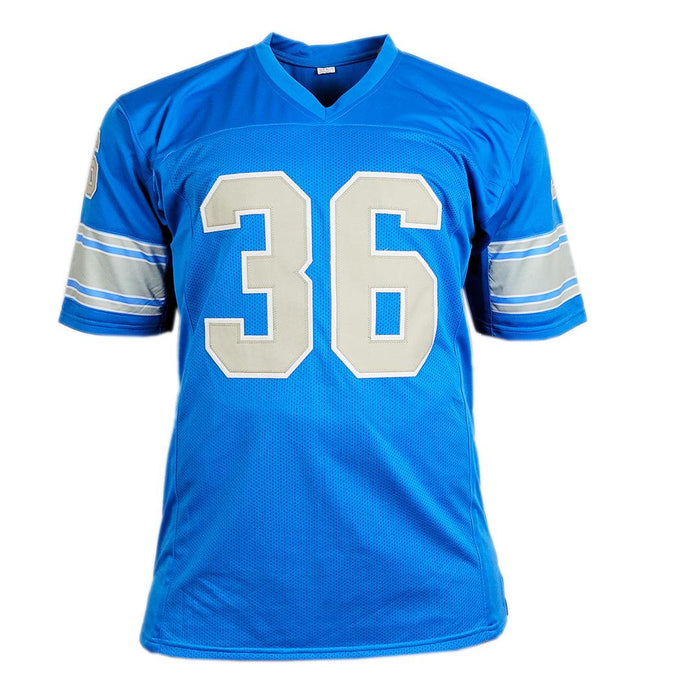 Steve Owens Signed Detroit Light Blue Football Jersey (JSA) — RSA