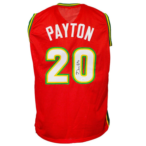 Gary Payton Signed Seattle Red Basketball Jersey (JSA) - RSA