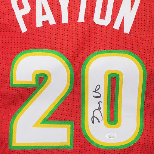 Gary Payton Signed Seattle Red Basketball Jersey (JSA) - RSA