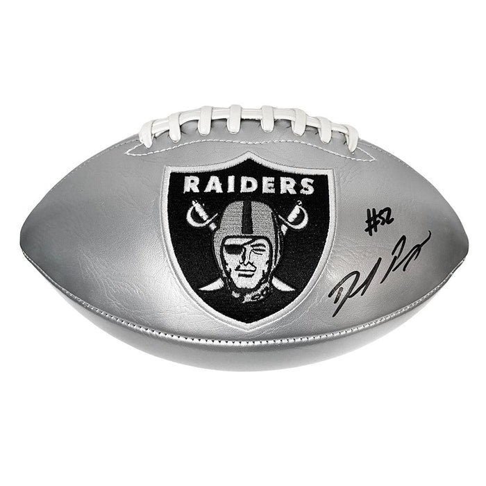 Denzel Perryman Signed Las Vegas Raiders Official NFL Team Logo Silver Football (JSA) - RSA