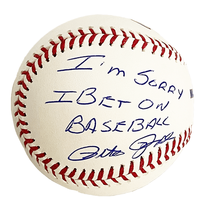 Pete Rose Autographed Signed Rawlings Major League Baseball I'm Sorry I Bet  on Baseball - PSA/DNA Authentic