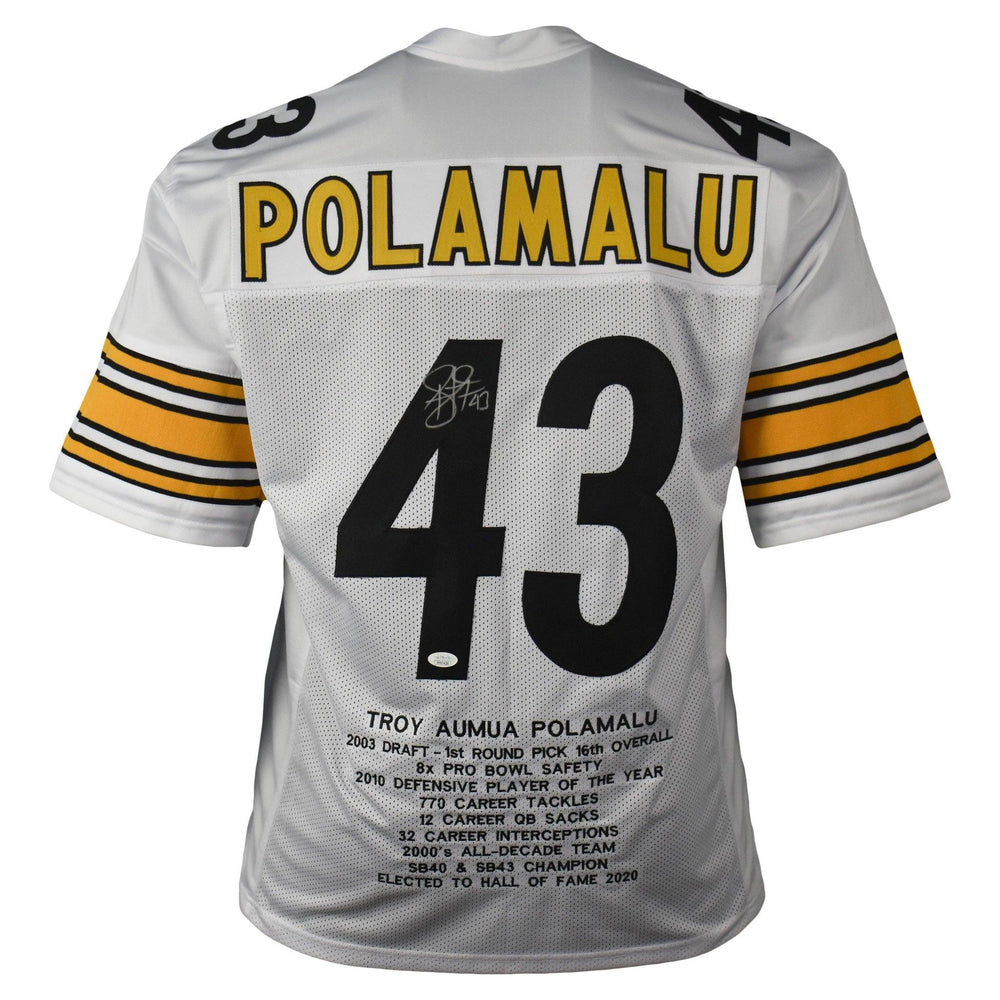 Troy Polamalu Autographed and Framed White Steelers Jersey