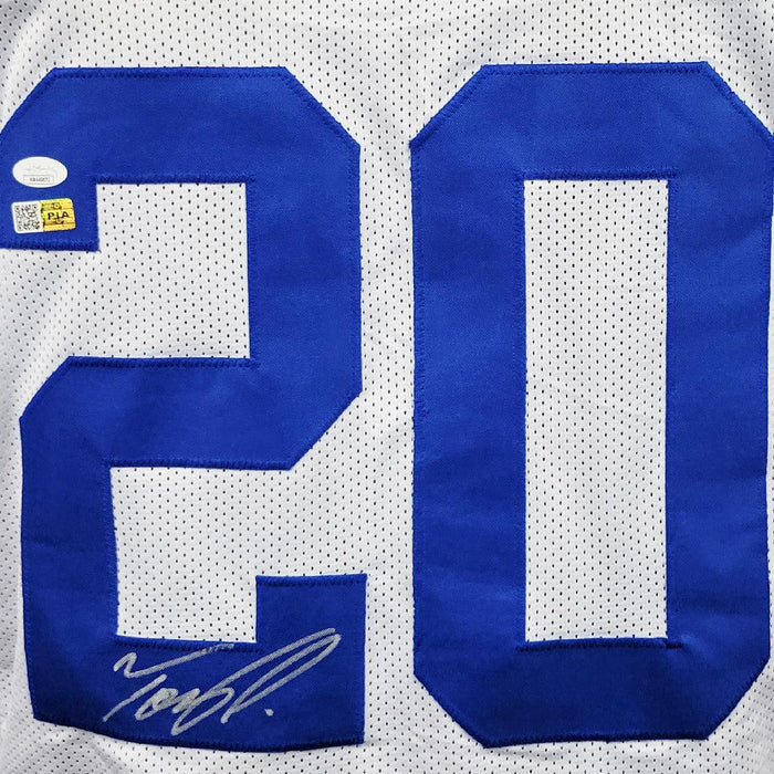 Tony Pollard Signed Dallas White Football Jersey (JSA) — RSA