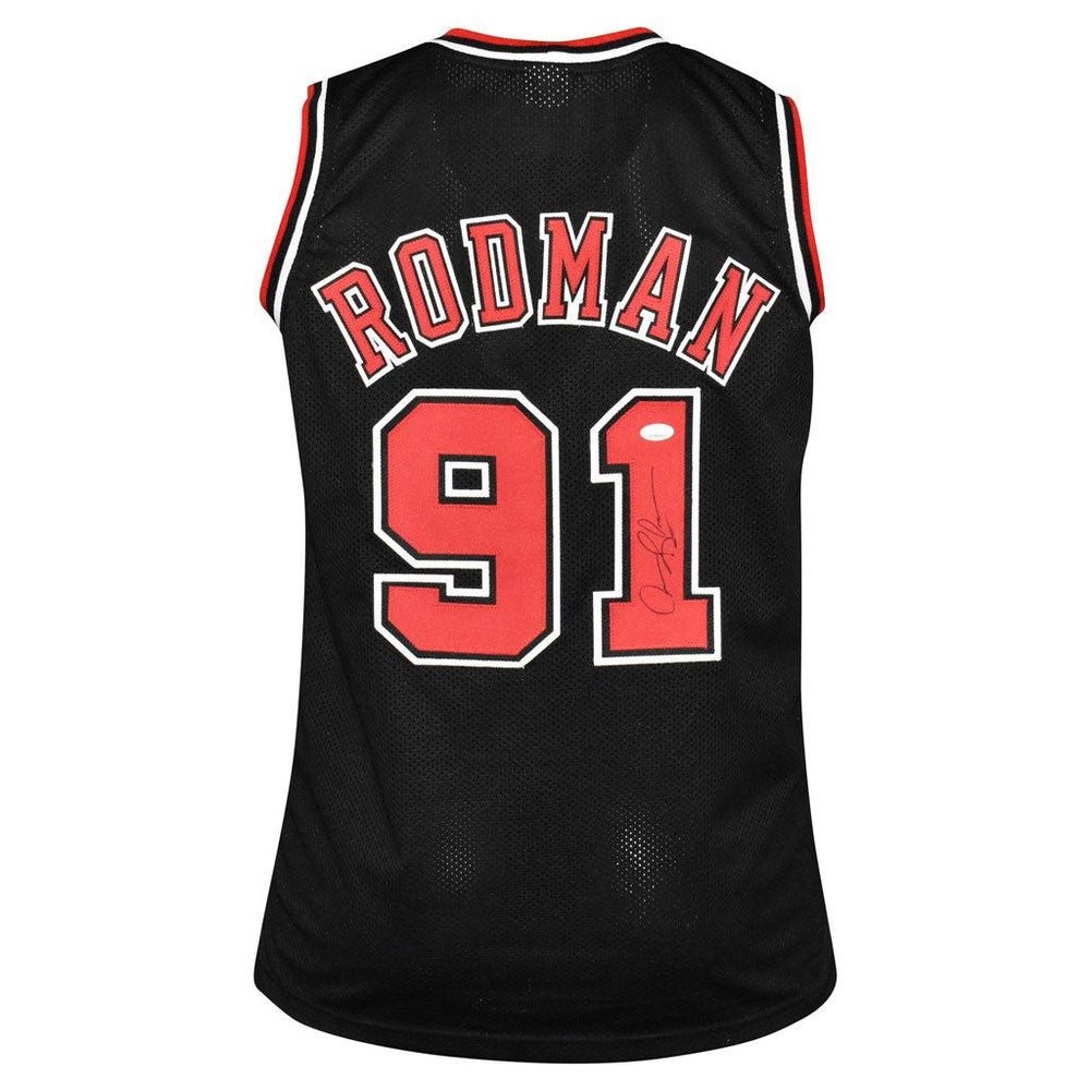 Dennis Rodman Signed Chicago Blue Pinstripe Basketball Jersey (JSA)