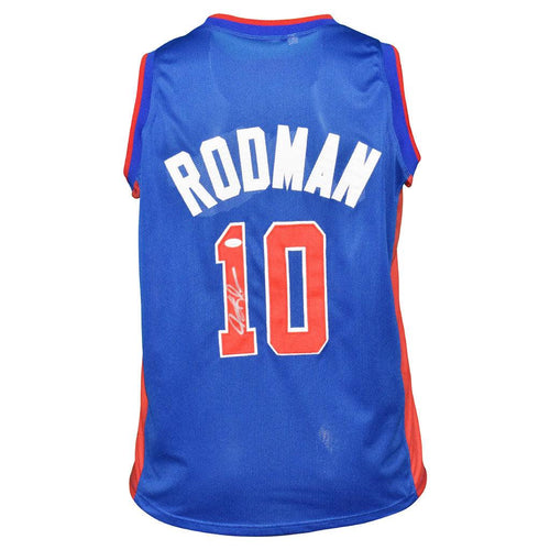 Dennis Rodman Signed Detroit Grey Basketball Jersey (JSA) — RSA