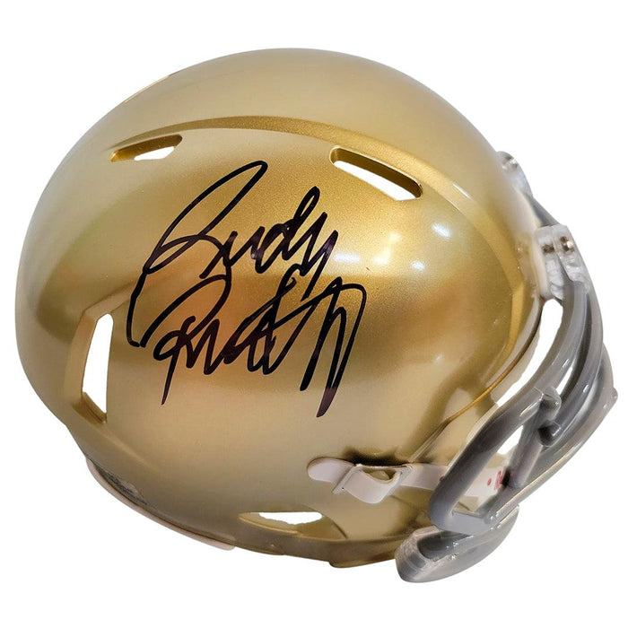 Rudy Reuttiger Signed Notre Dame Fighting Irish Speed Mini Replica Football Helmet (JSA) - RSA