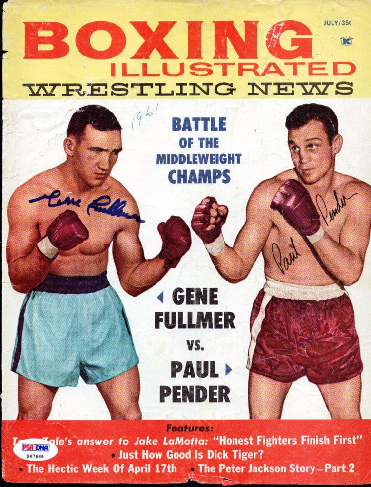 Gene Fullmer & Paul Pender Autographed Boxing Illustrated Magazine Cover PSA/DNA #S47639 - RSA