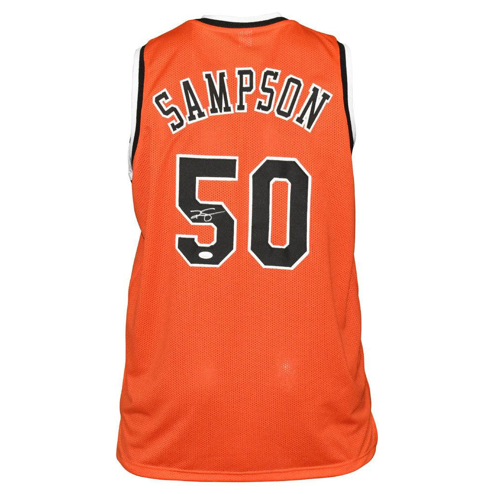 Ralph Sampson Signed Virginia Orange College Style Basketball Jersey (JSA) - RSA