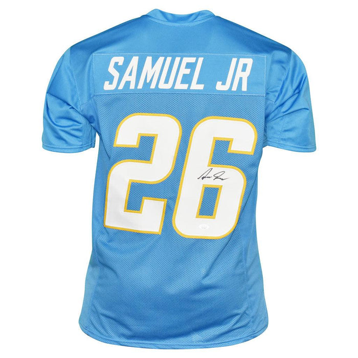 Asante Samuel Jr Signed Los Angeles Light Blue Football Jersey (JSA)