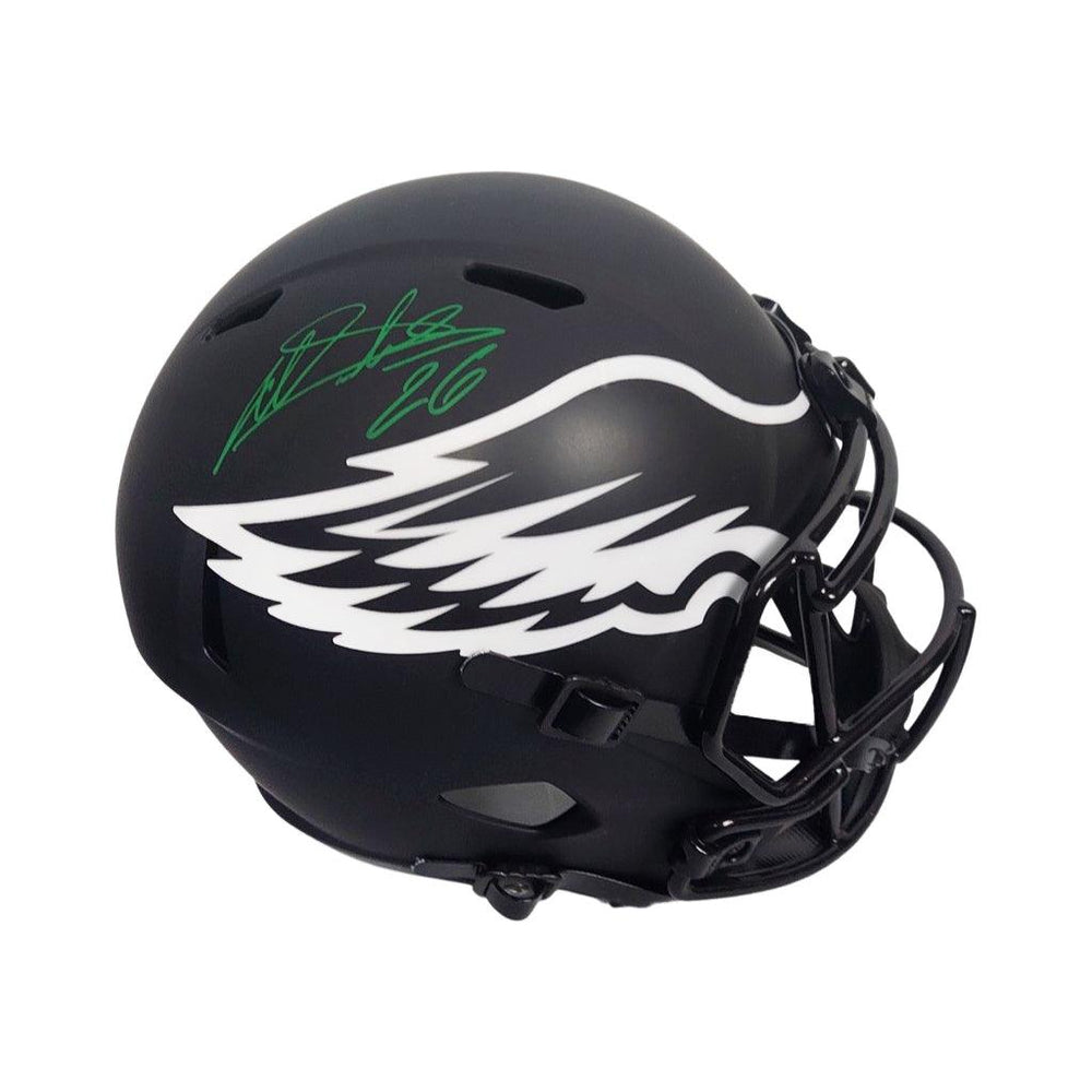 Miles Sanders Signed Philadelphia Eagles Eclipse Speed Full-Size Replica Football Helmet (Beckett) - RSA