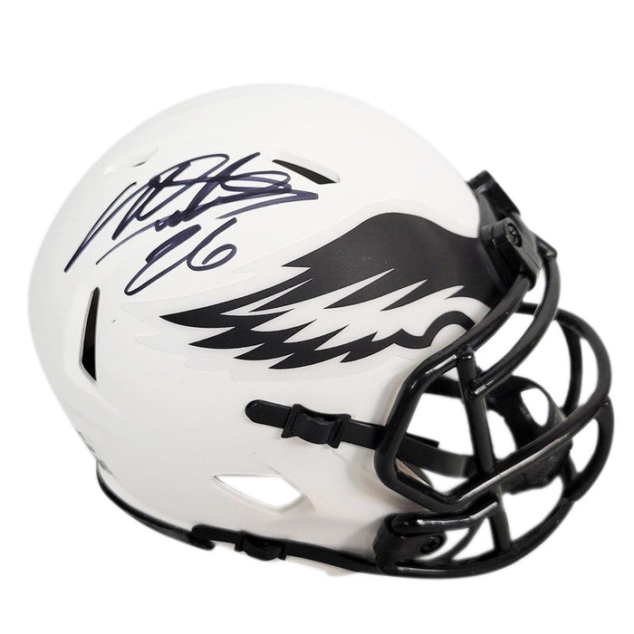 Miles Sanders Signed Philadelphia Eagles Lunar Eclipse Speed Mini Replica Football Helmet (JSA) - RSA