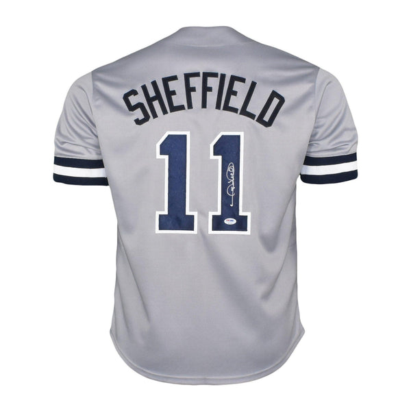 Gary Sheffield Signed New York Pinstripe Decal Baseball Jersey (JSA) — RSA